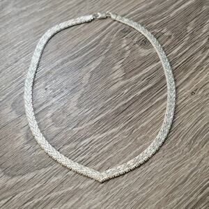 925 Sterling Silver Classic 18" Riccio Collar Necklace